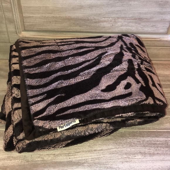 Bedding | Pier One Brown Zebra Blanket 